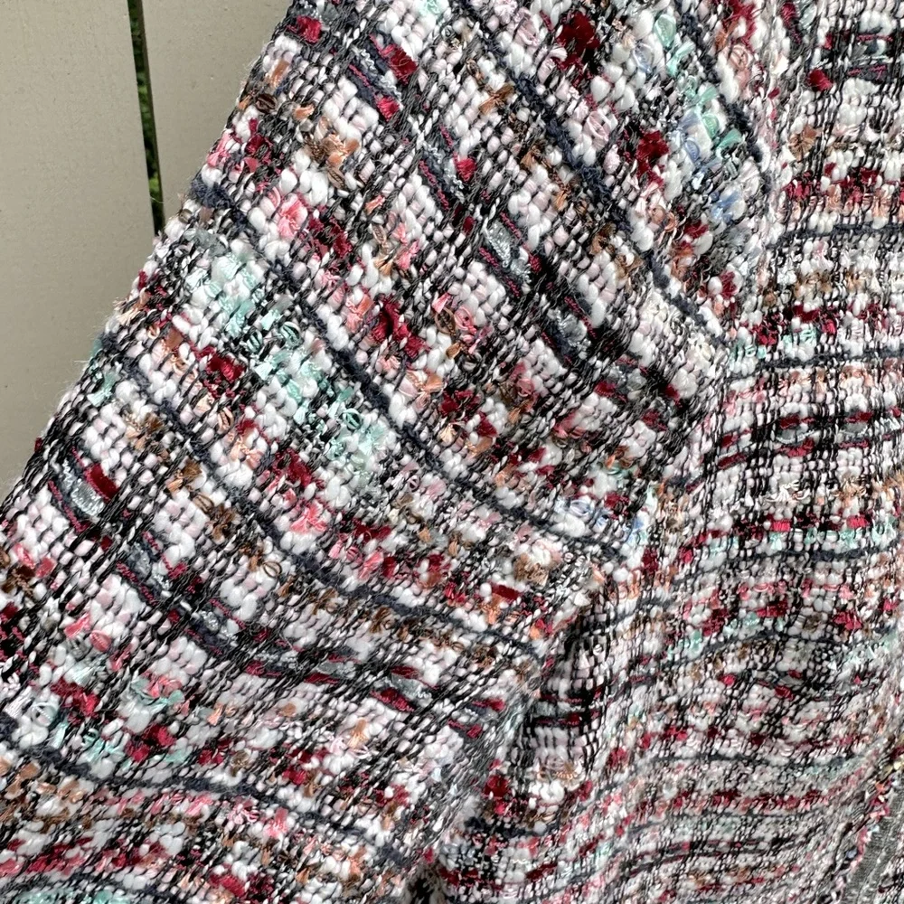 Talbots Adele Tweed lady jacket Blazer Collarless EUC Size 12 - Picture 8 of 12